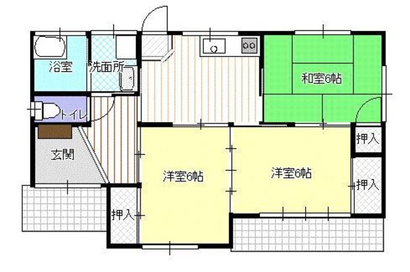 三瓶貸家の物件間取画像